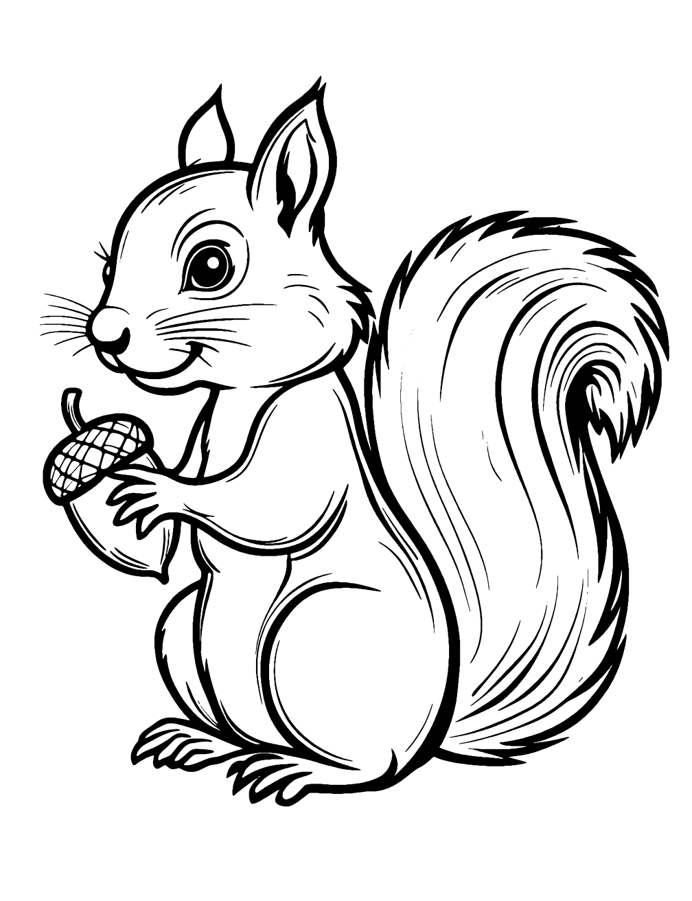 Cartoon Squirrel Coloring Page