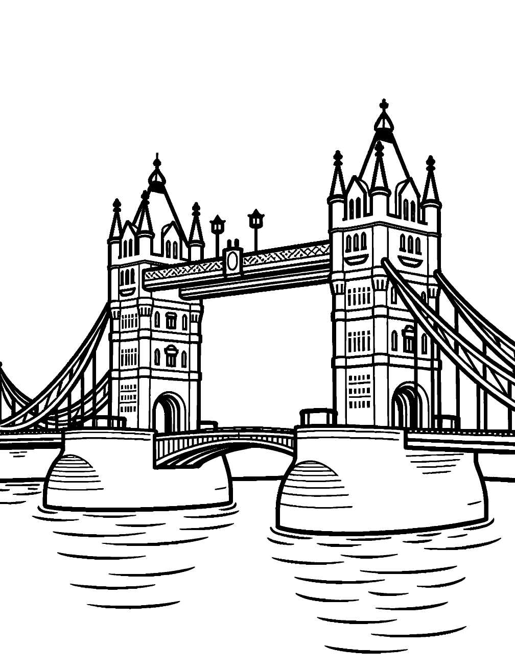 Ponte Do Castelo Desenho para Colorir