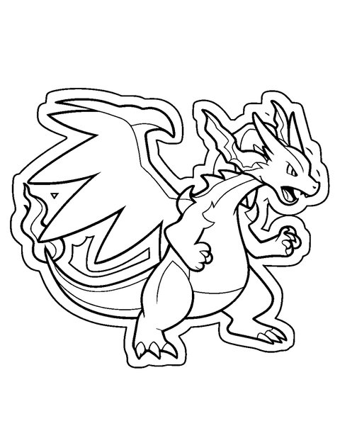 Charizard X Mega coloring page