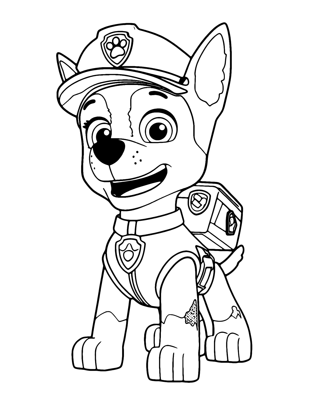 Chase Paw Patrol Coloring Page