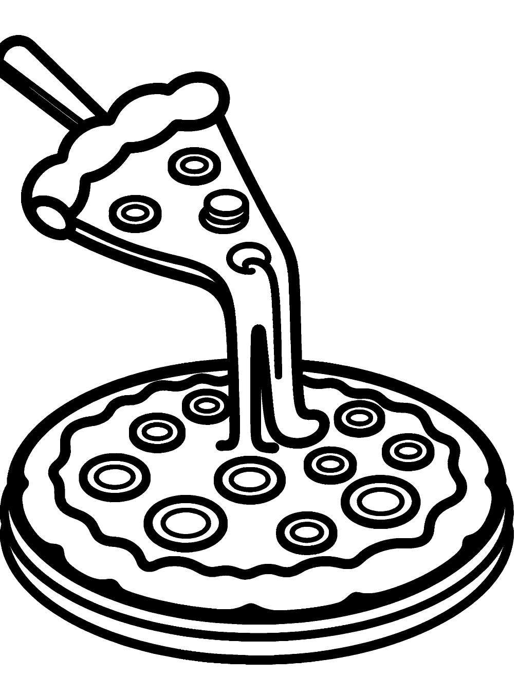 Pizza Al Formaggio Disegno da Colorare