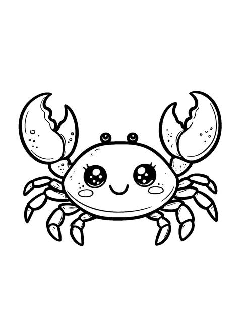 Chibi Crab Coloring Page