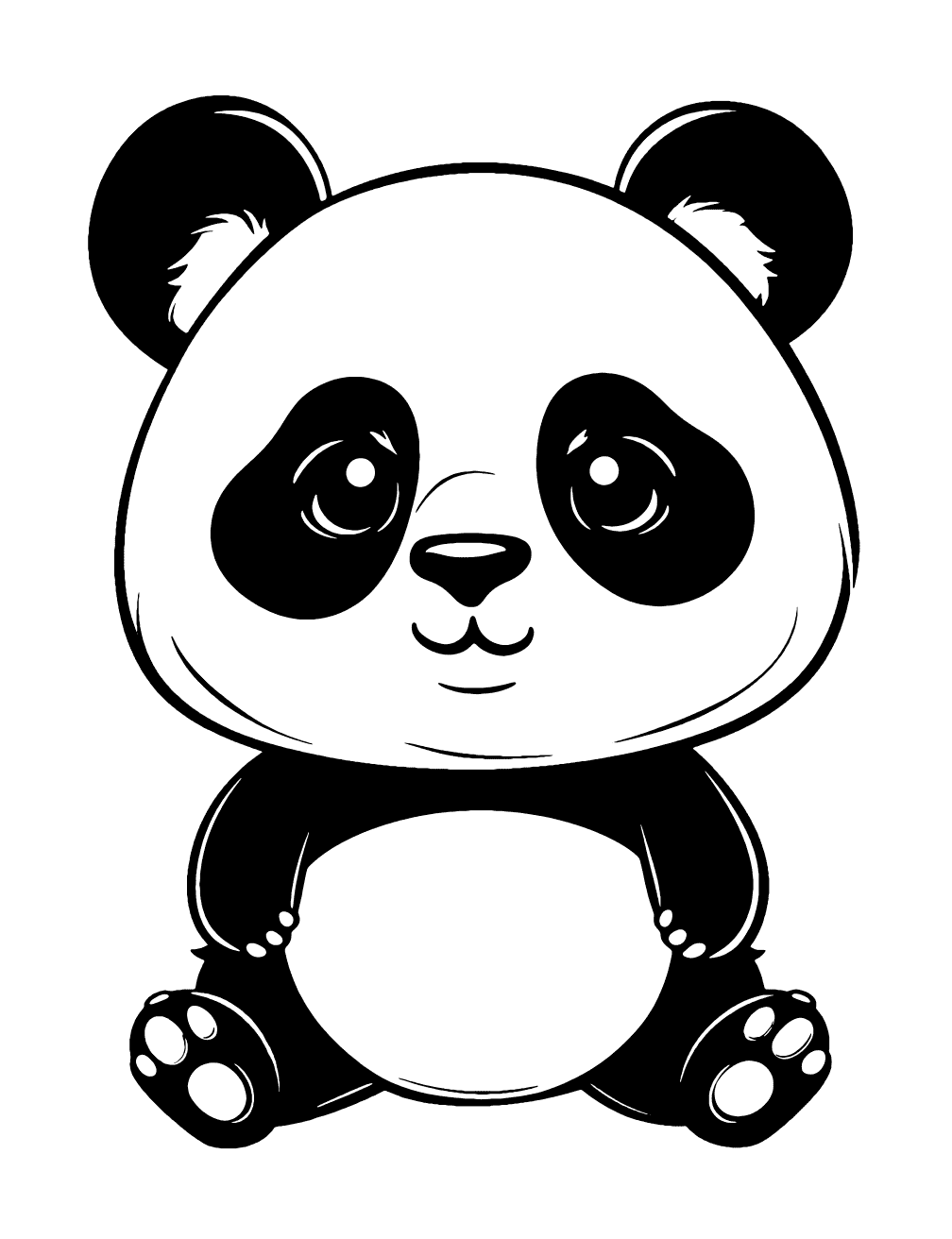 Chibi Panda Coloring Page