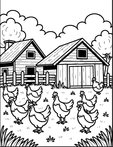 Chicken Farm coloring page