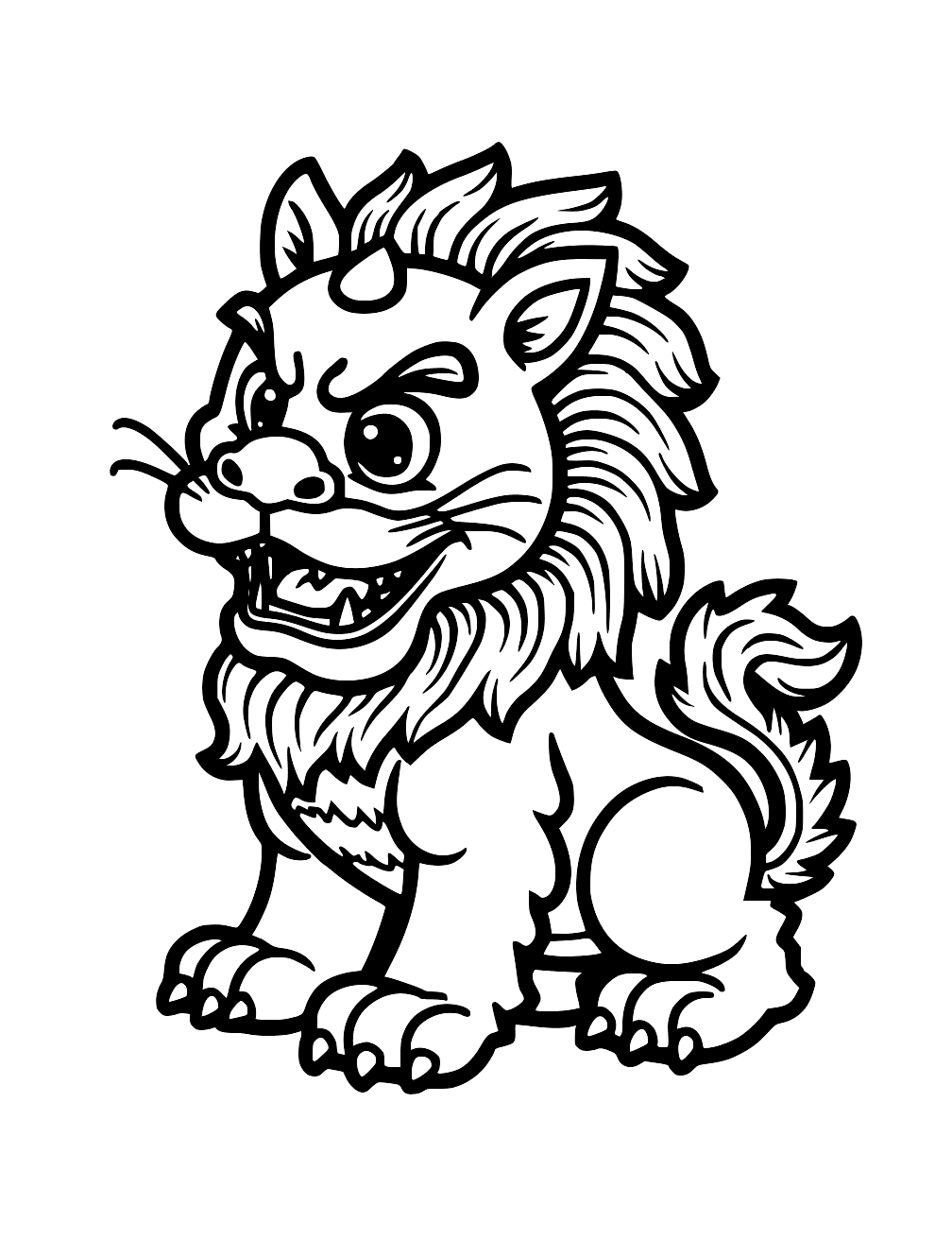 Chinese Lion Coloring Page