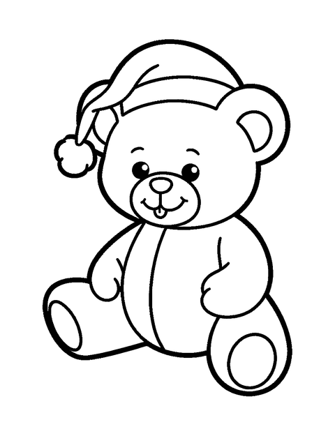 Christmas Teddy Bear coloring page