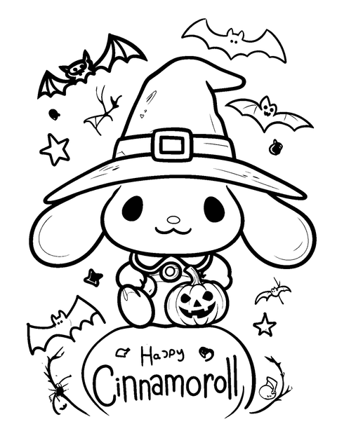 Cinnamoroll Halloween coloring page