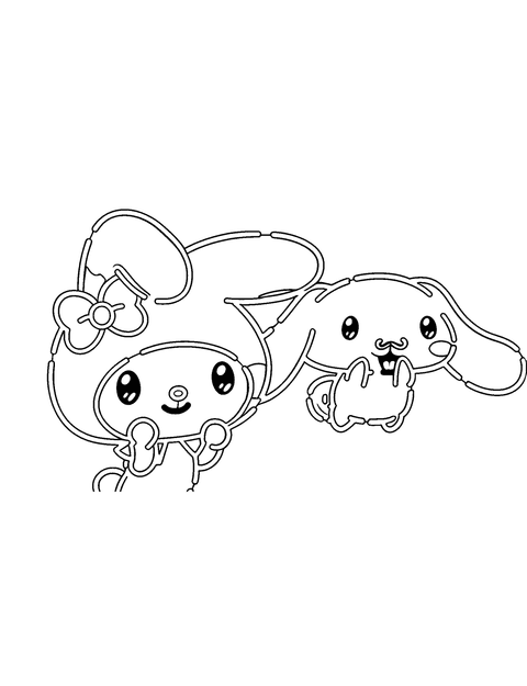 Cinnamoroll My Melody coloring page