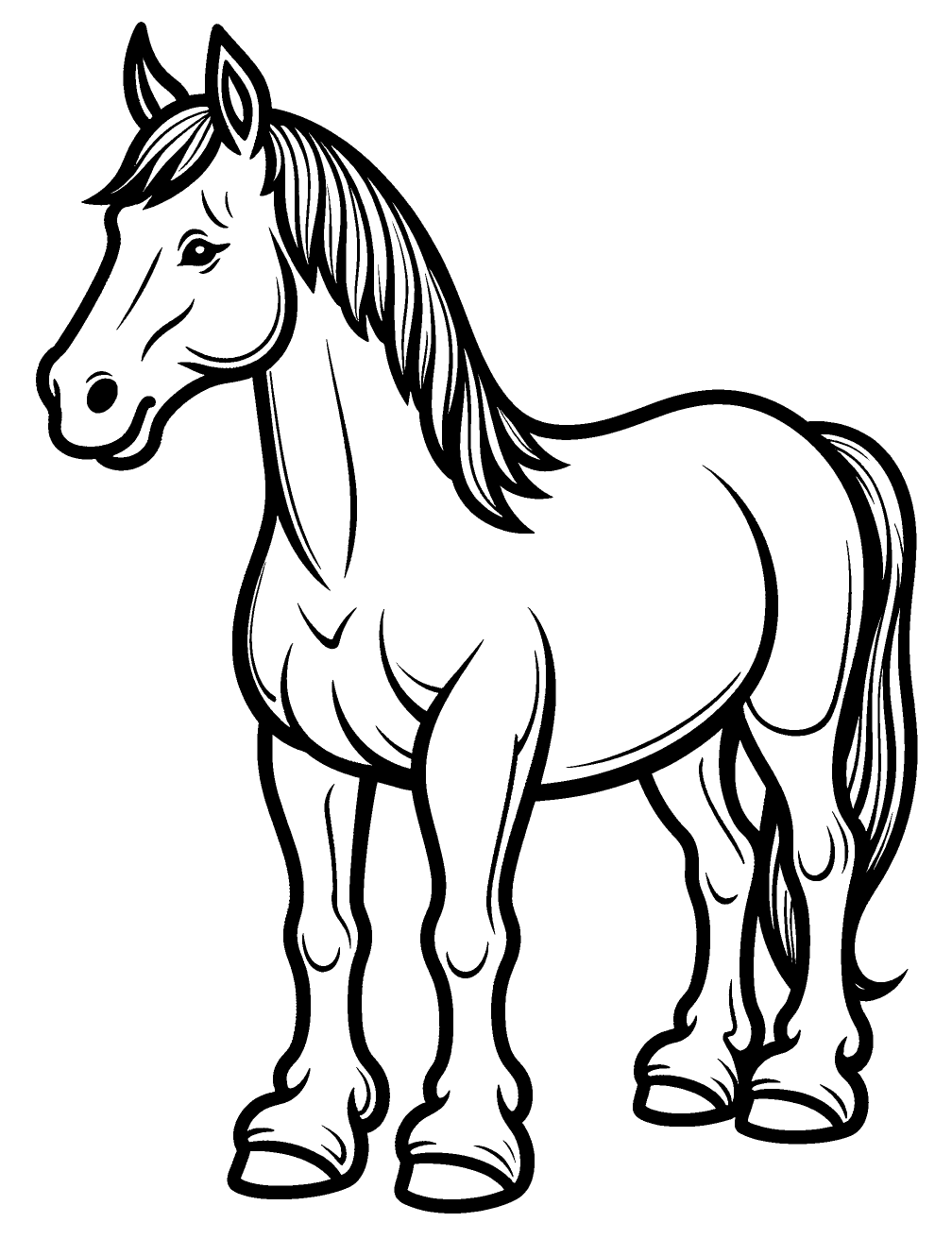 Cavallo Clydesdale Disegno da Colorare