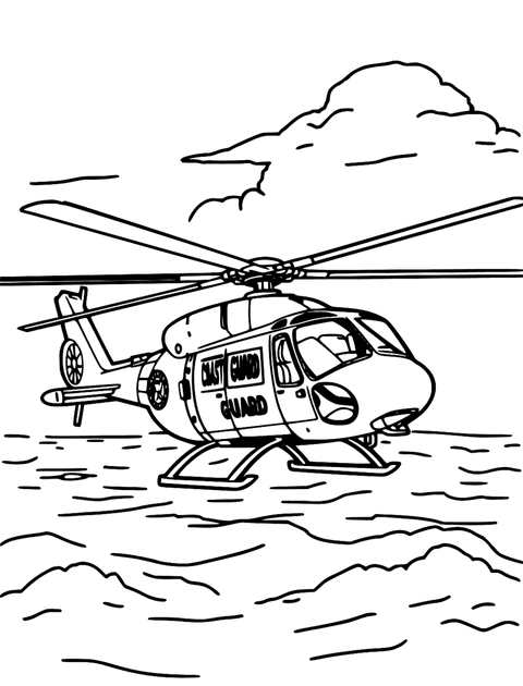 Coast Guard Helicopter coloring page