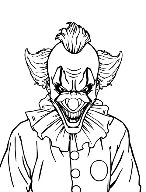 Creepy Clown coloring page