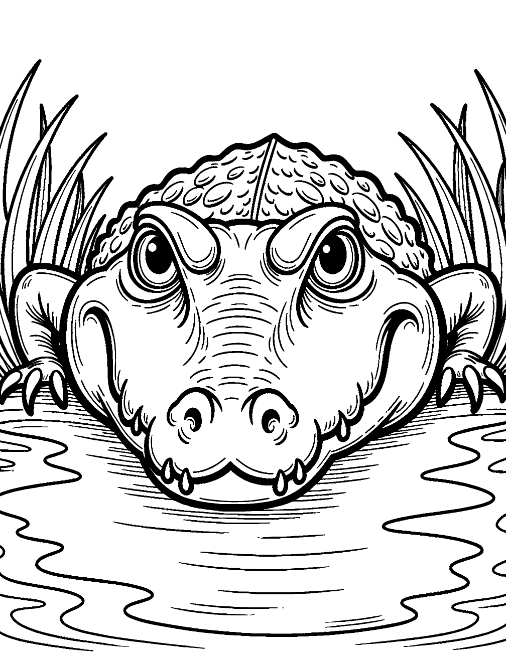 Coloriage Yeux De Crocodile