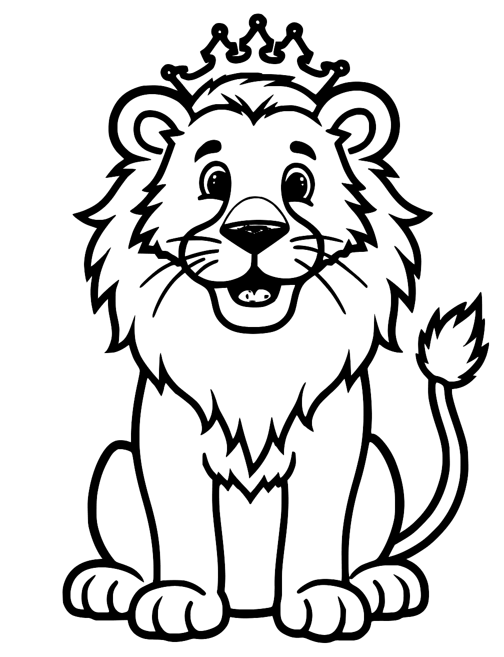 Crowned Lion Coloring Page