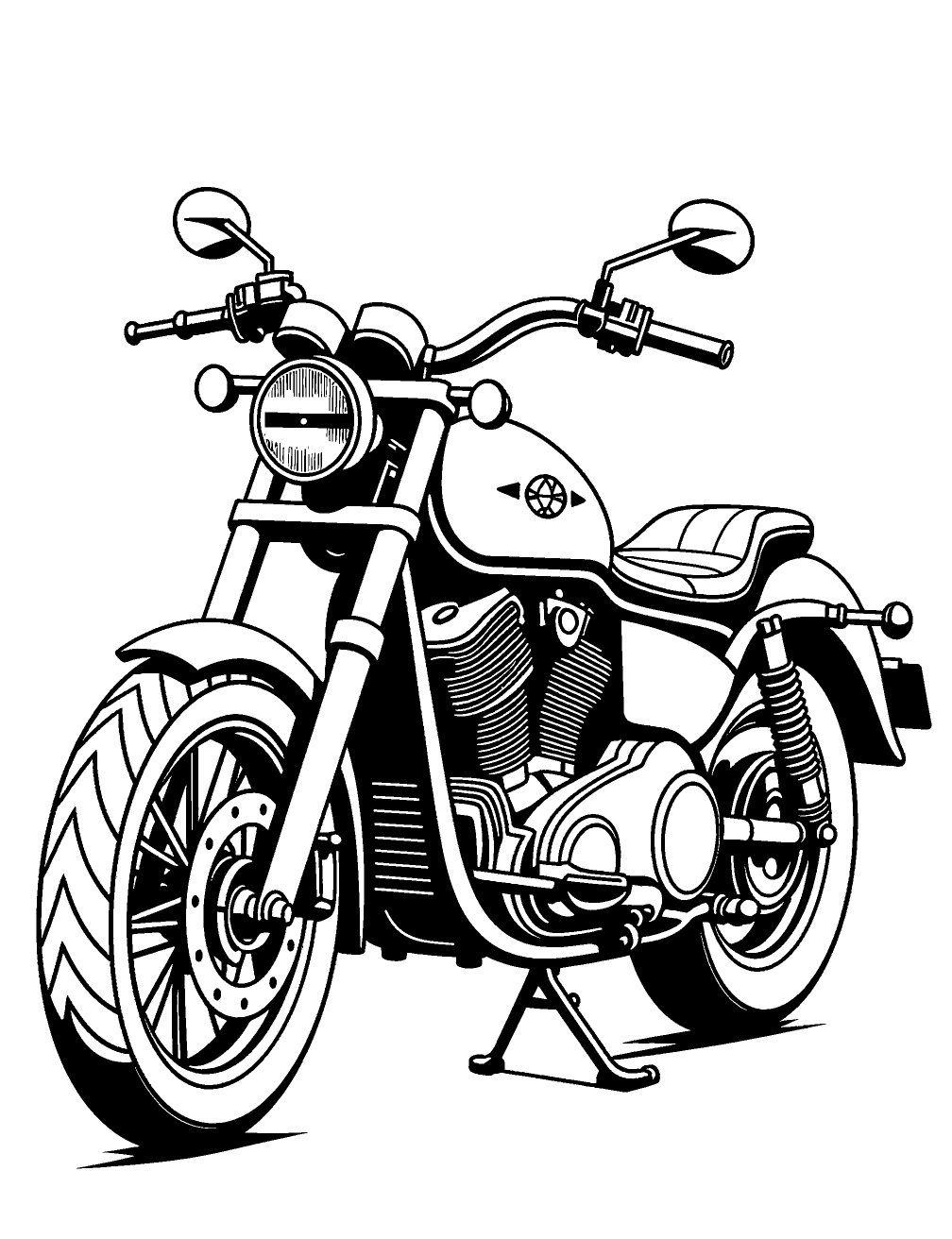 Moto Cruiser Disegno da Colorare