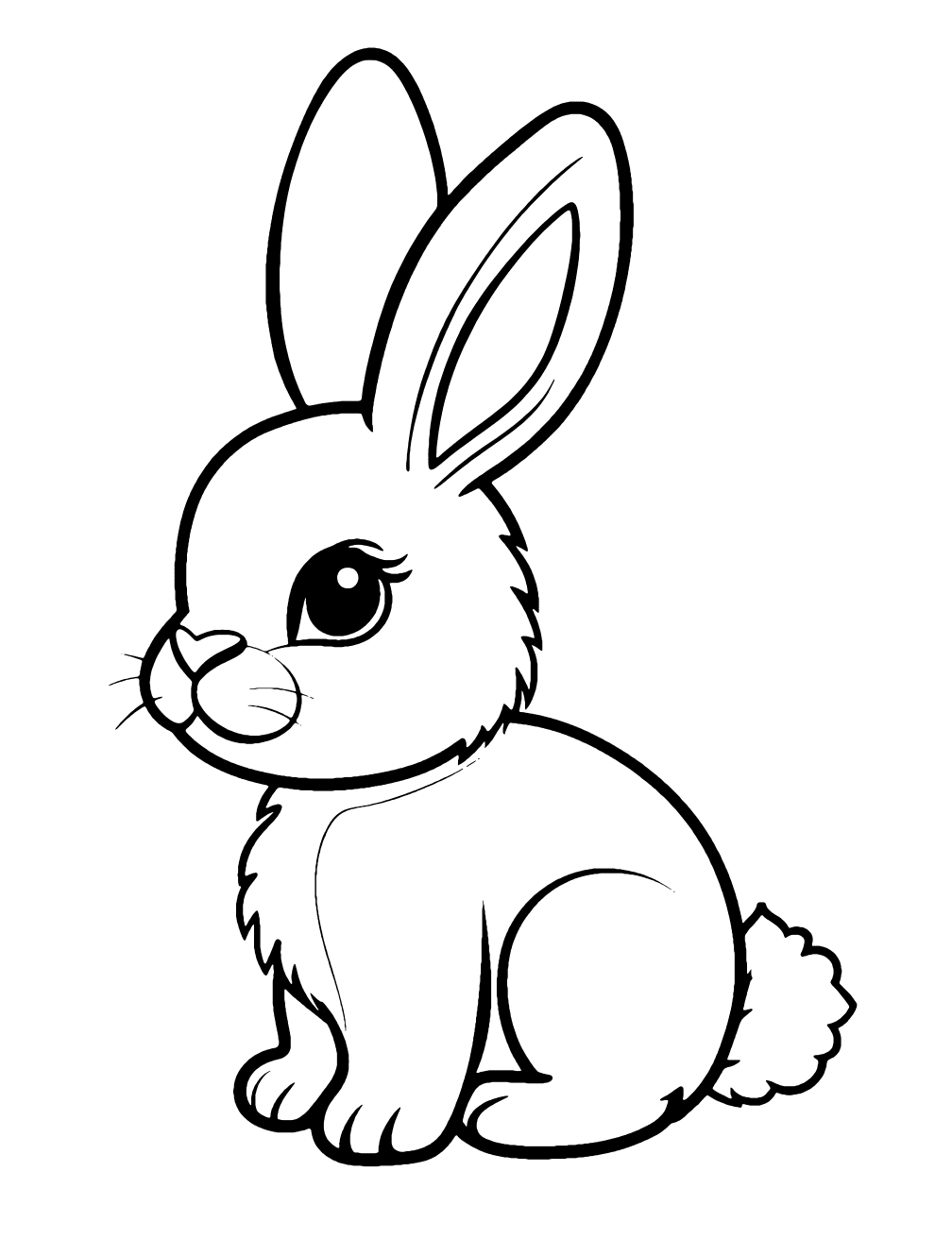 Cute Bunny Coloring Page