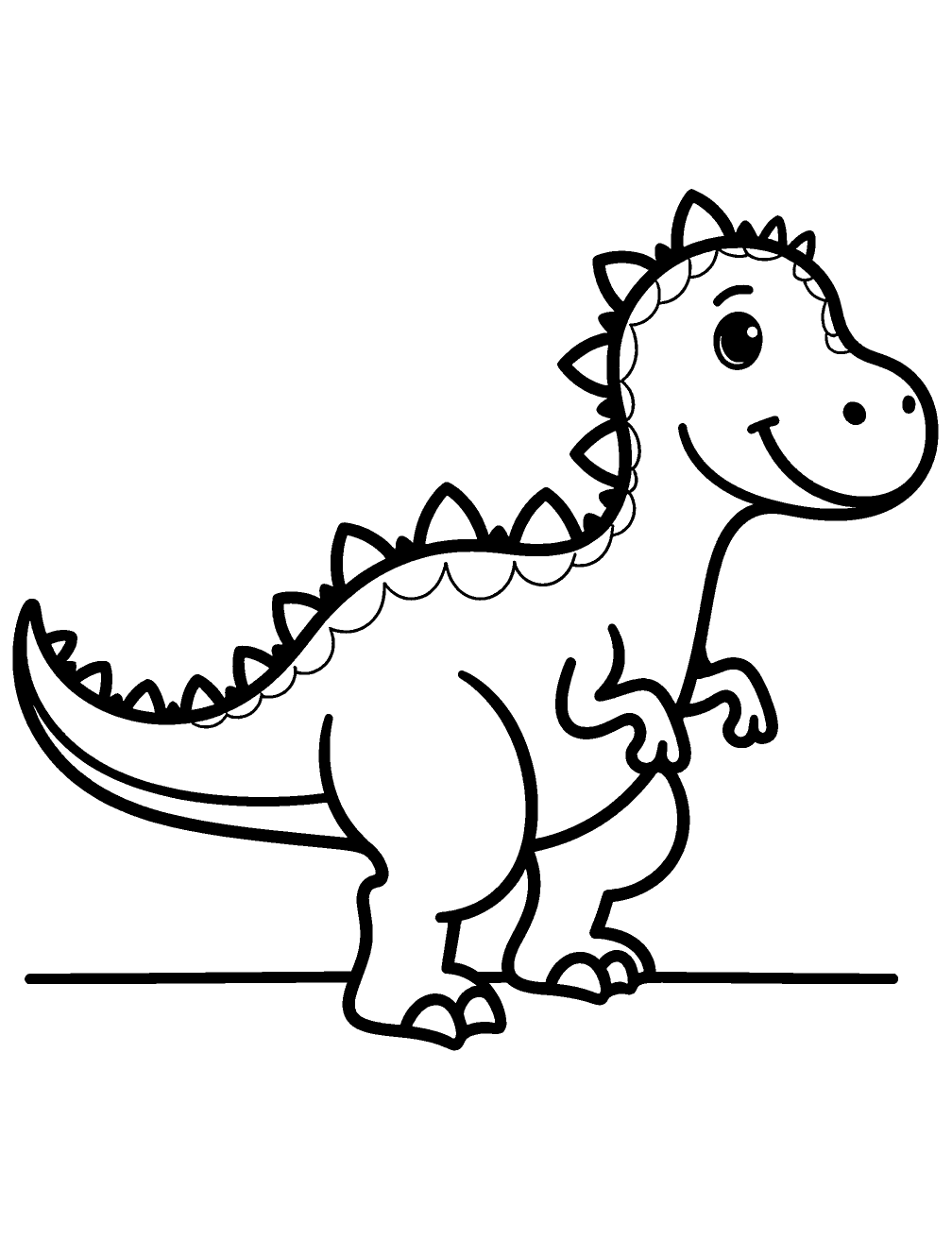 Dibujo de Dinosaurio Adorable para colorear