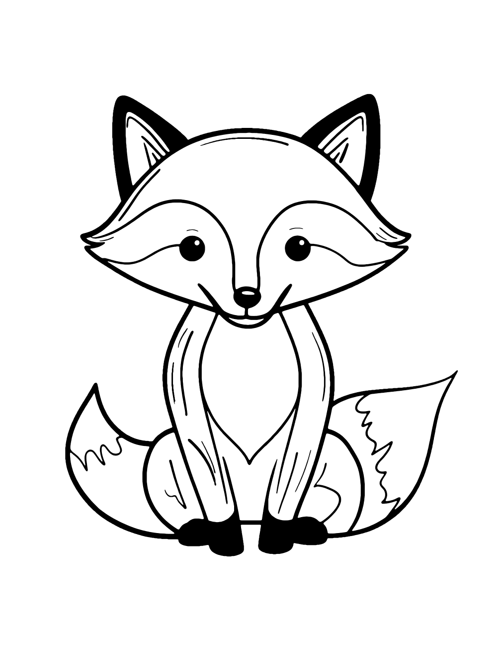 Cute Fox Coloring Page