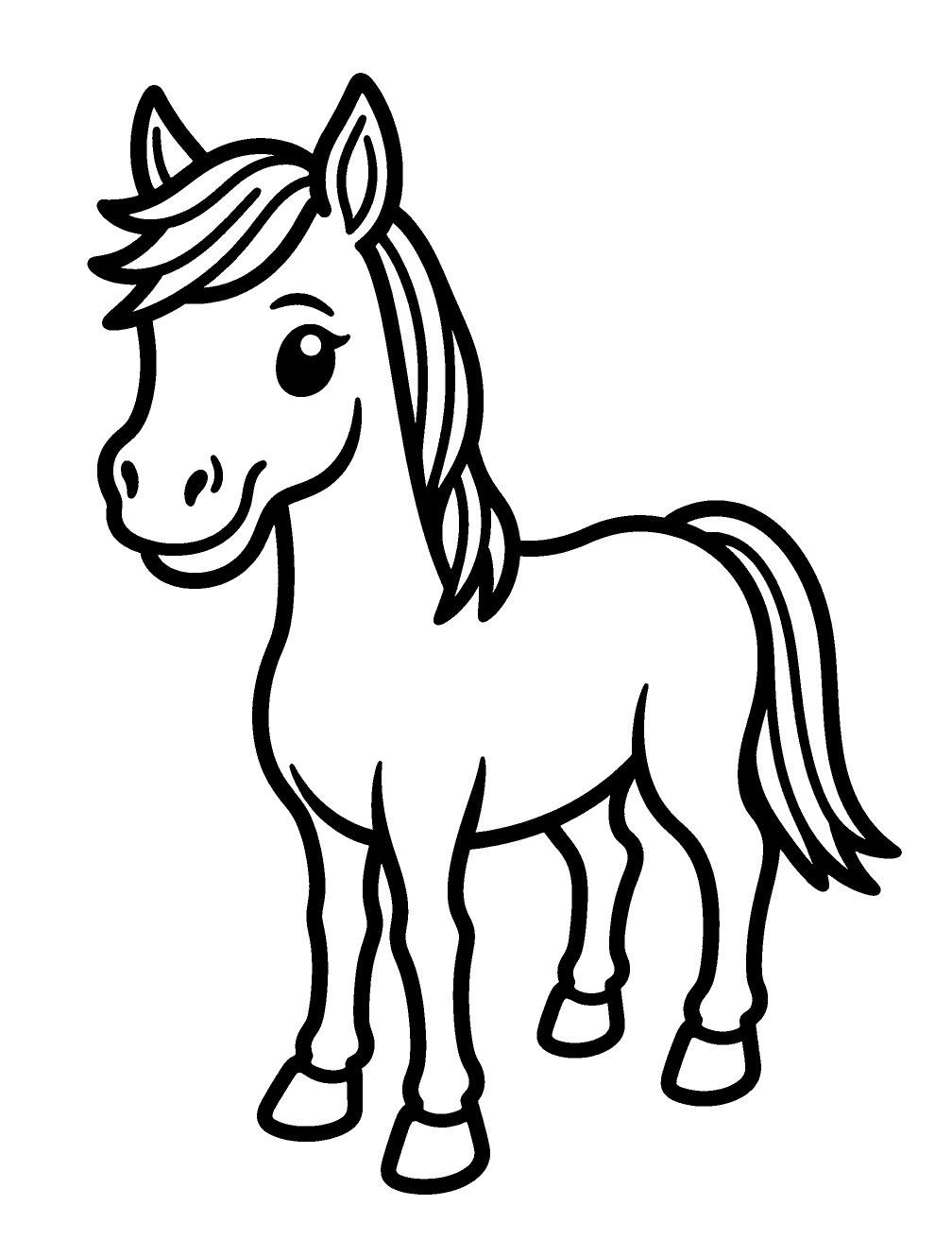 Cavallo Carino Disegno da Colorare