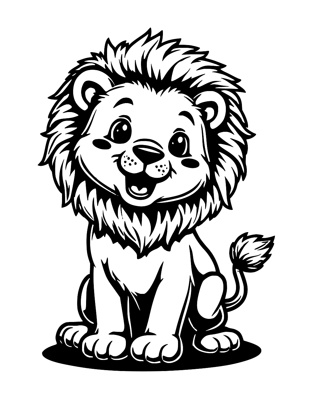 Cute Lion Coloring Page