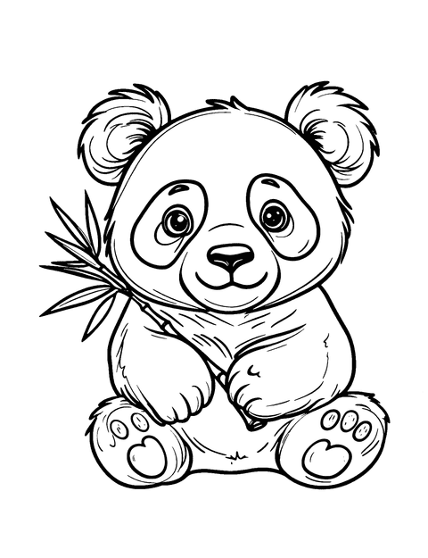 Cute Panda Coloring Page