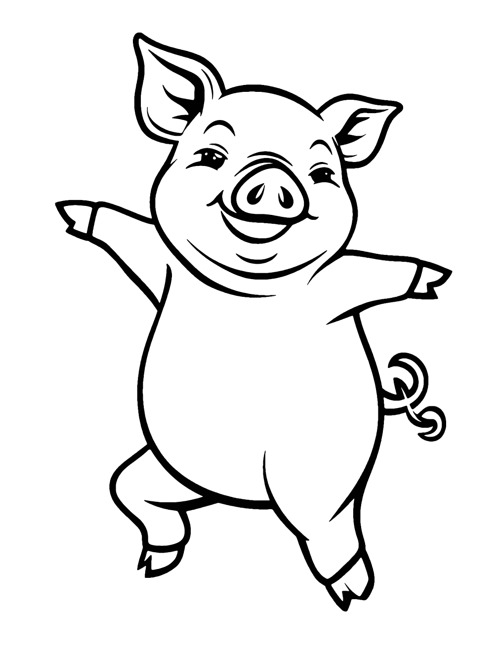 Dancing Pig Coloring Page