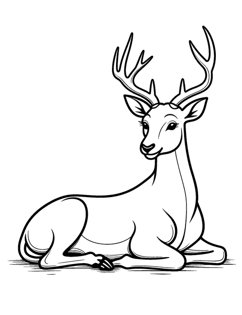 Liegender Hirsch coloring page