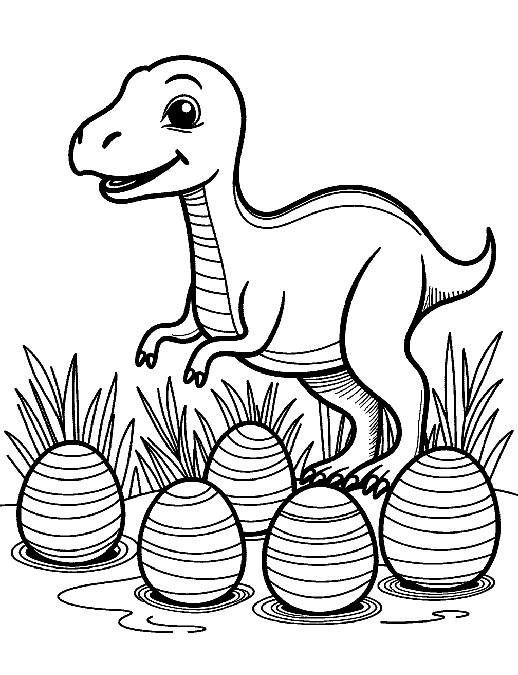 Dibujo de Huevos De Dinosaurio para colorear