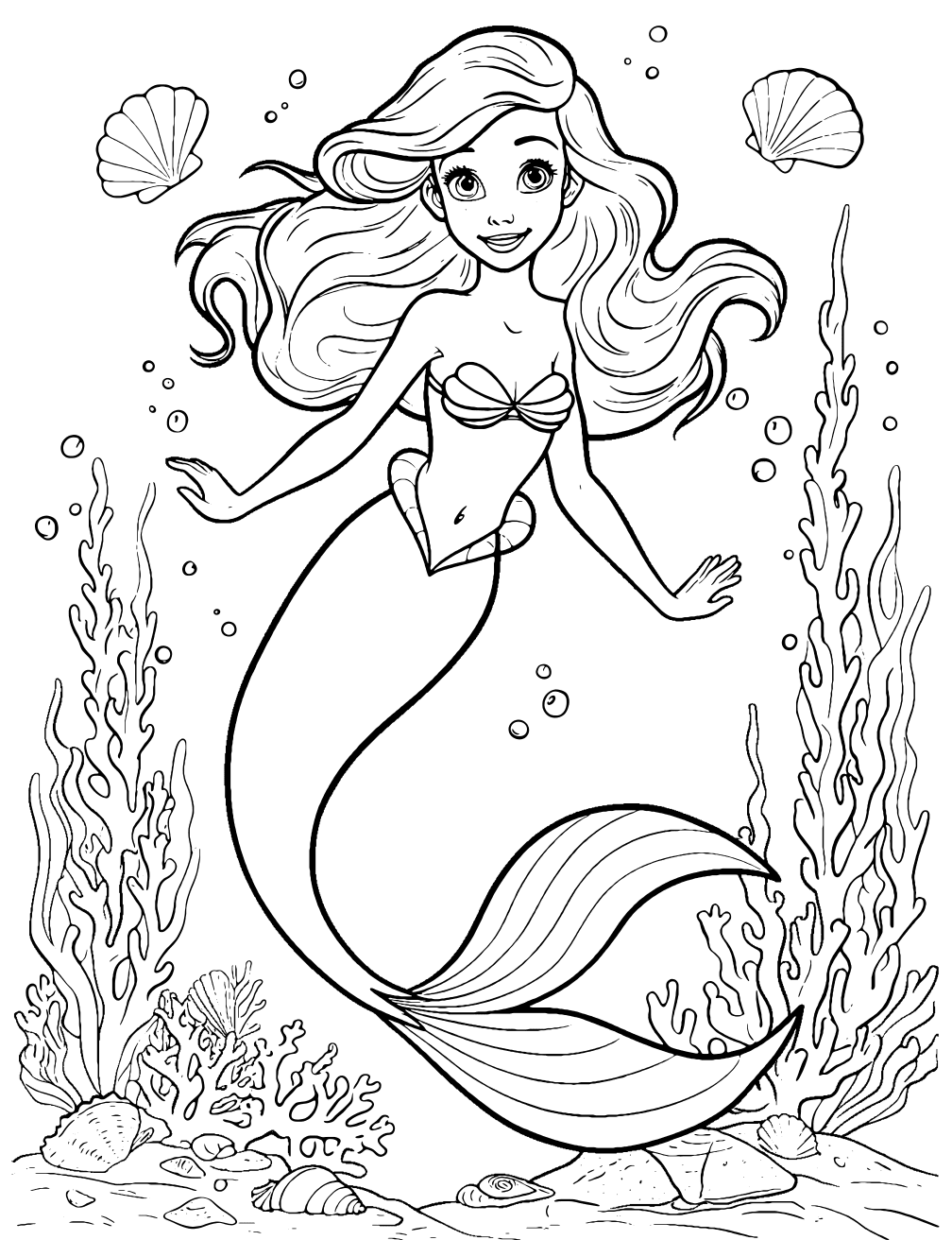 Dibujo de Sirena De Disney para colorear