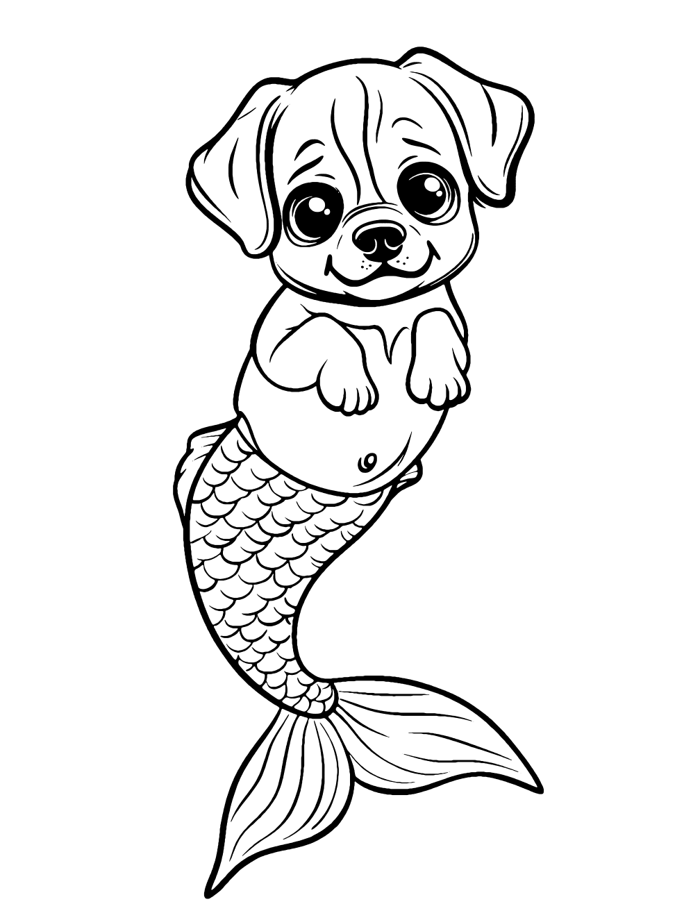 Dibujo de Sirena De Perro para colorear