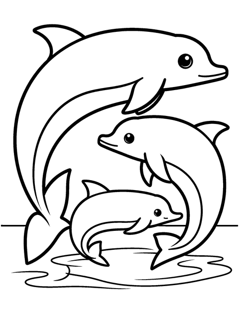 Familia De Delfines coloring page