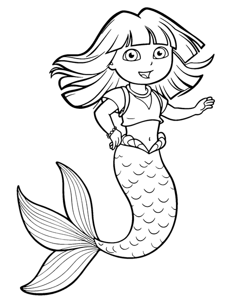 Dora Sirena coloring page