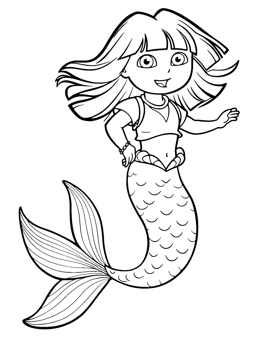 Dibujo de Dora Sirena para colorear