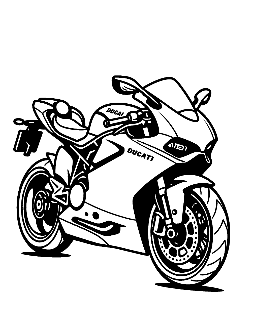 Motocicletta Ducati Disegno da Colorare