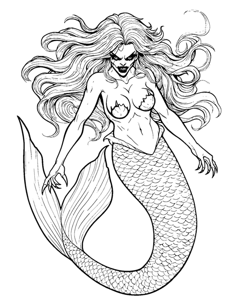 Sirena Malvada coloring page