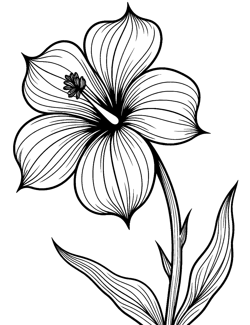 Flor Exótica Desenho para Colorir