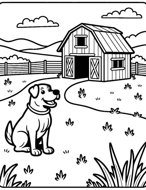 Farm Dog coloring page