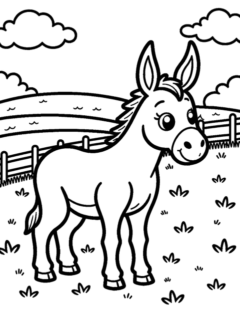 Farm Donkey coloring page