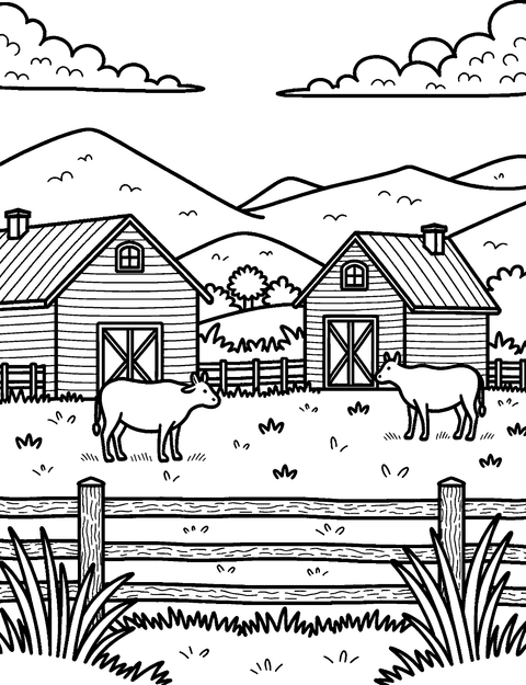 Farm Landscape coloring page