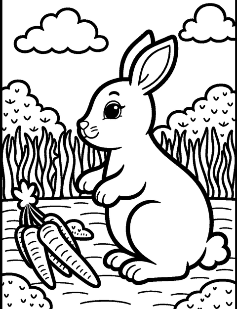 Farm Rabbit coloring page