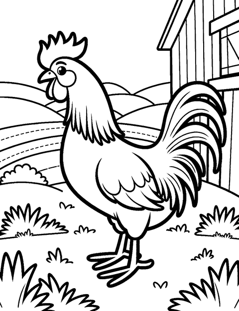 Farm Rooster coloring page