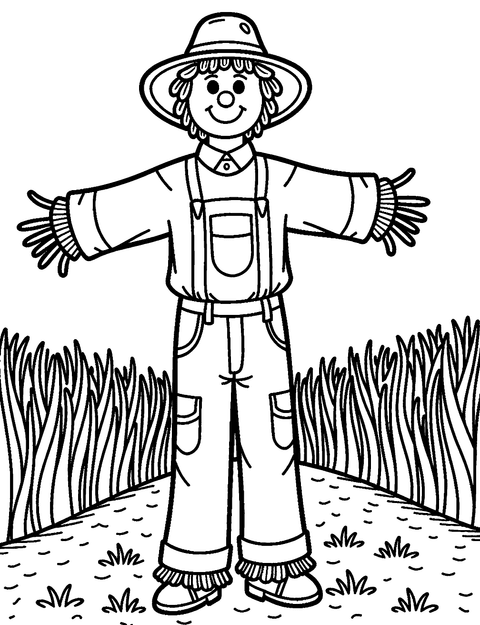 Farm Scarecrow coloring page