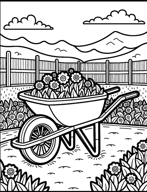 Farm Wheelbarrow coloring page