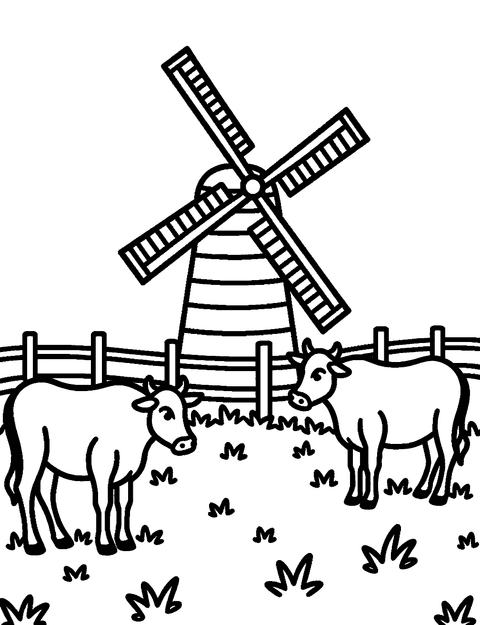 Farm Windmill coloring page