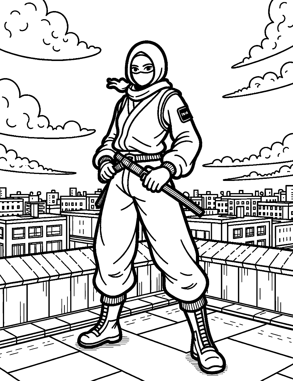 Coloriage Ninja Féminine