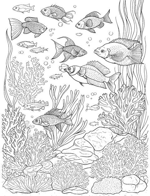 Acuario De Peces coloring page