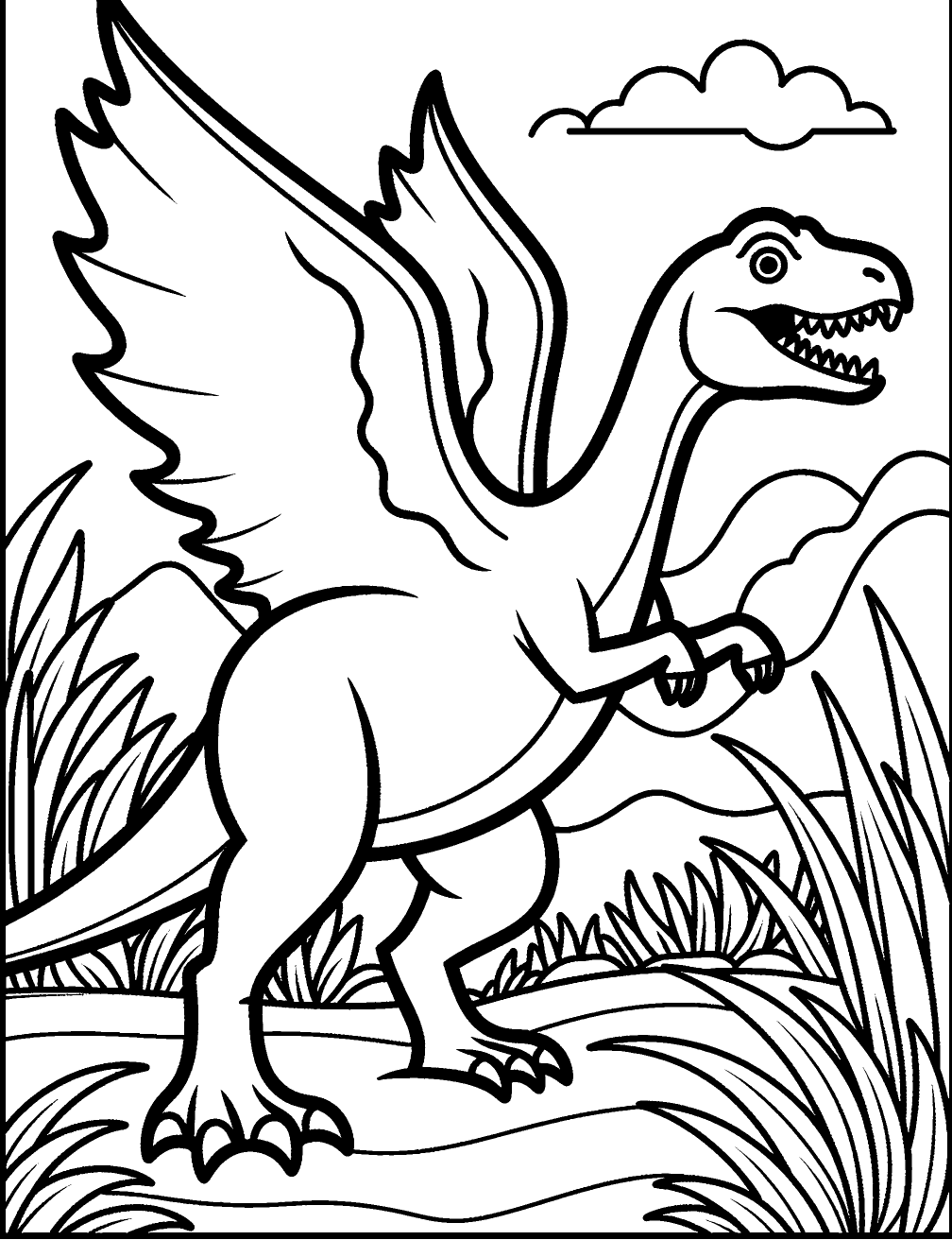 Dibujo de Dinosaurio Volador para colorear