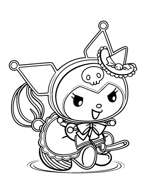 Kuromi Voladora coloring page