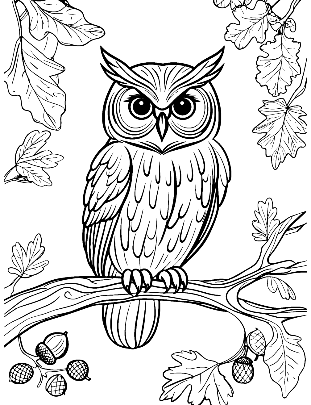 Forest Owl Coloring Page