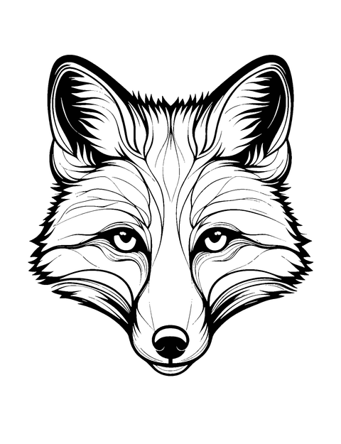 Fox Face Coloring Page