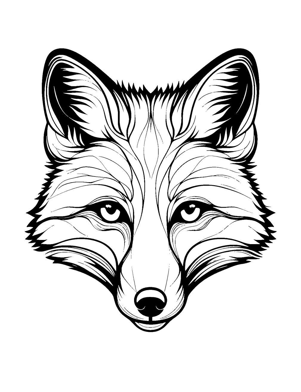 Fox Face Coloring Page